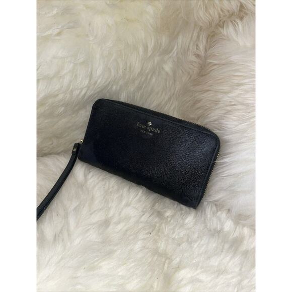 Kate Spade New York‎ Black Leather Zip around Wallet - Picture 1 of 8